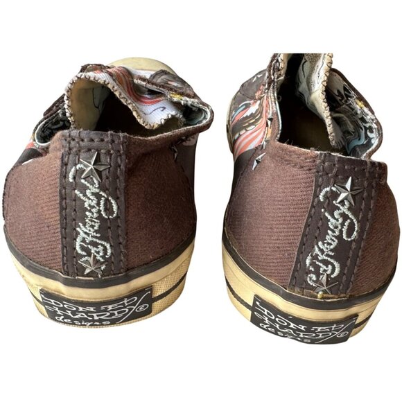 Ed Hardy Born Free Brown Leather Sneakers Adult Unisex/Women Size 10 (READ) - Picture 10 of 16